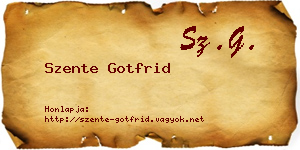 Szente Gotfrid névjegykártya
